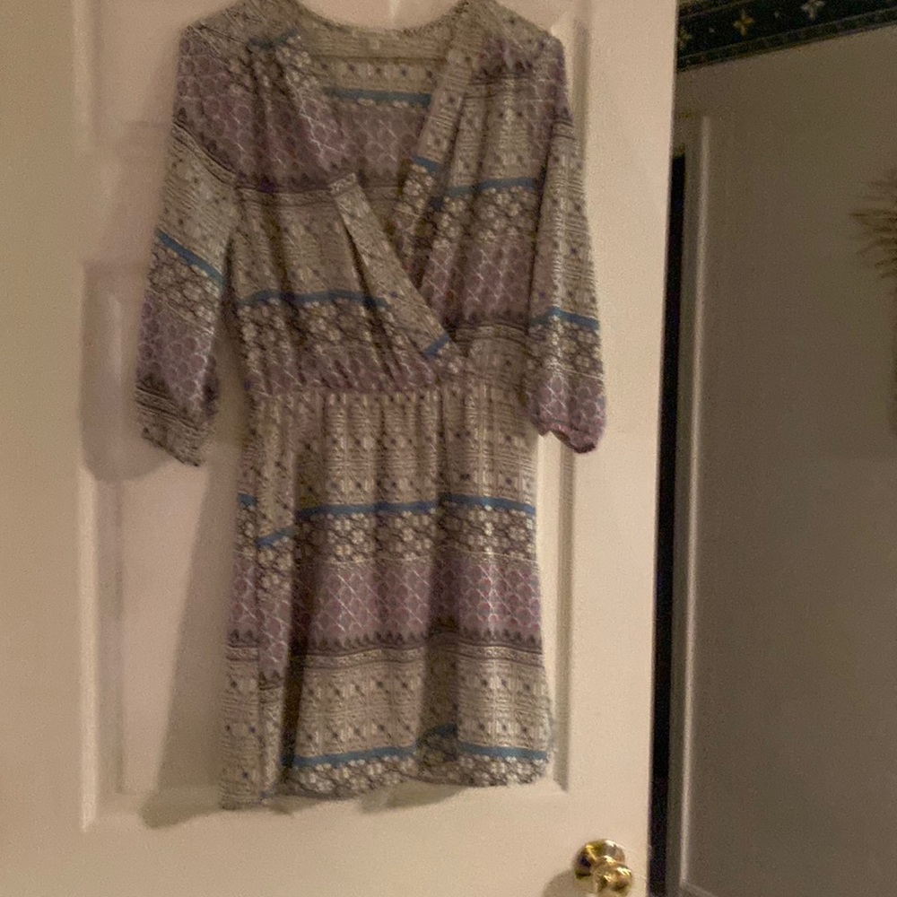Charlotte Russe prints-neck 3/4 sleeve dress